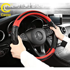 Capa Para Volante Universal 38cm Antiderrapante Fibra Carbono Respirável Para Carro
