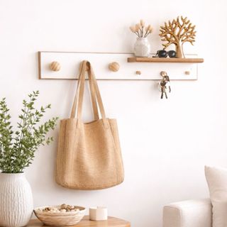 Porta Chaves Cabideiro C/ Prateleira Pendurador De Parede em Oferta na Shopee