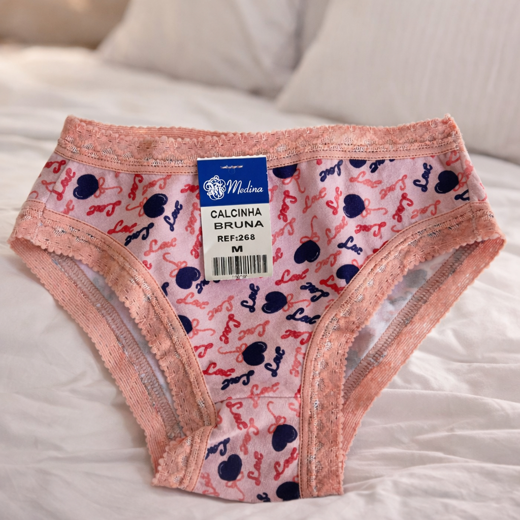 Kit 5 ou 10 Calcinhas Infantis Feminina Algodão Confortável Lisa e Estampada Delicada