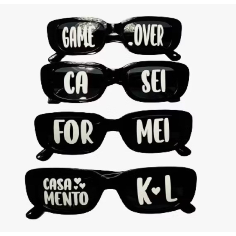 kit adesivos para oculos Retro personalizado Formatura Casamento Festa de despedida de solteiro e aniversários!