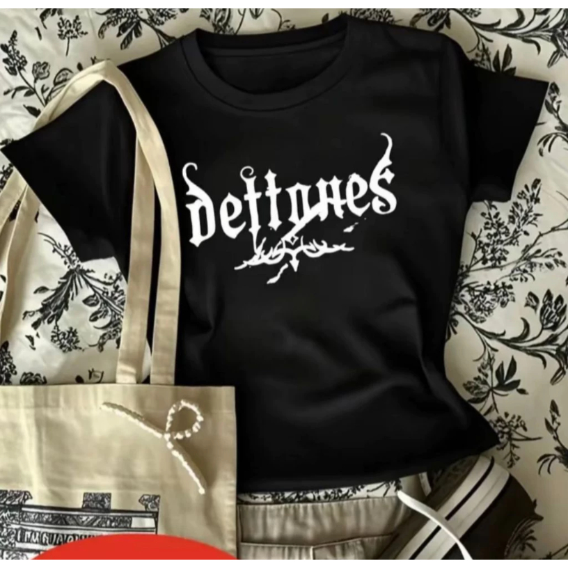 Baby Tee Deftones Alternativa Banda Feminina Manga Curta Baby Look Grunge em Oferta na Shopee