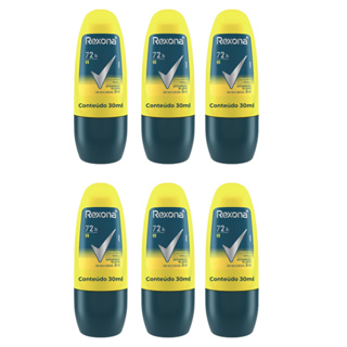 Kit 06un Desodorante Antitranspirante Roll On Rexona Men V8 72h 30ml em Oferta na Shopee
