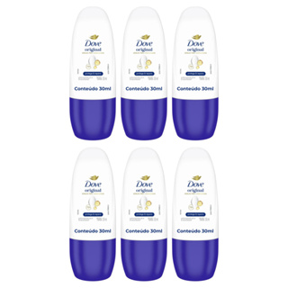 Kit 06un Desodorante Antitranspirante Roll-On Dove Original 72h 30ml em Oferta na Shopee