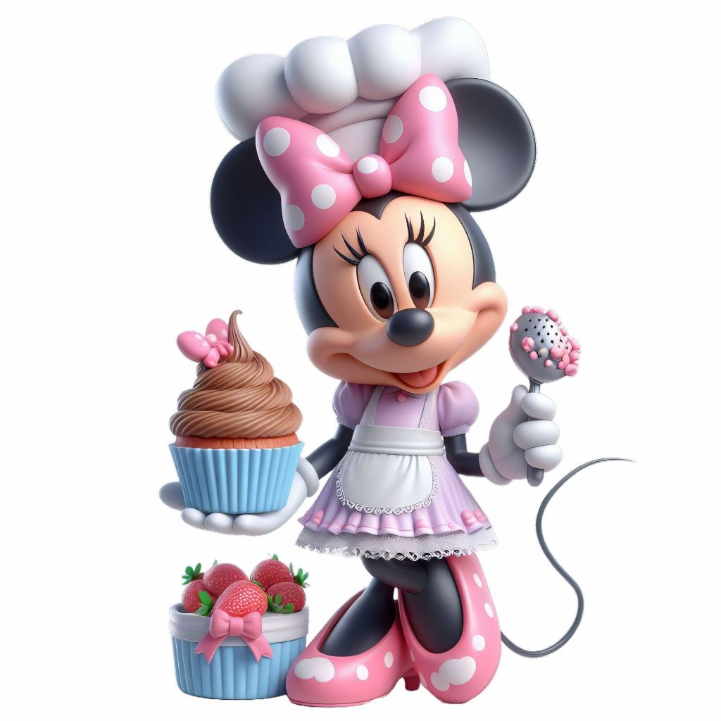 Display de Chão Mdf Decoração Festa - Minnie Rosa Confeiteira - Doces Confeitaria Bolo (1 Peça - Vários Tamanhos)