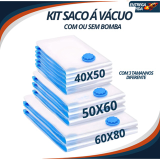 Kit Saco a Vácuo Organizador com ou sem Bomba Tamanhos 40x50 50x60 e 60x80 em Oferta na Shopee