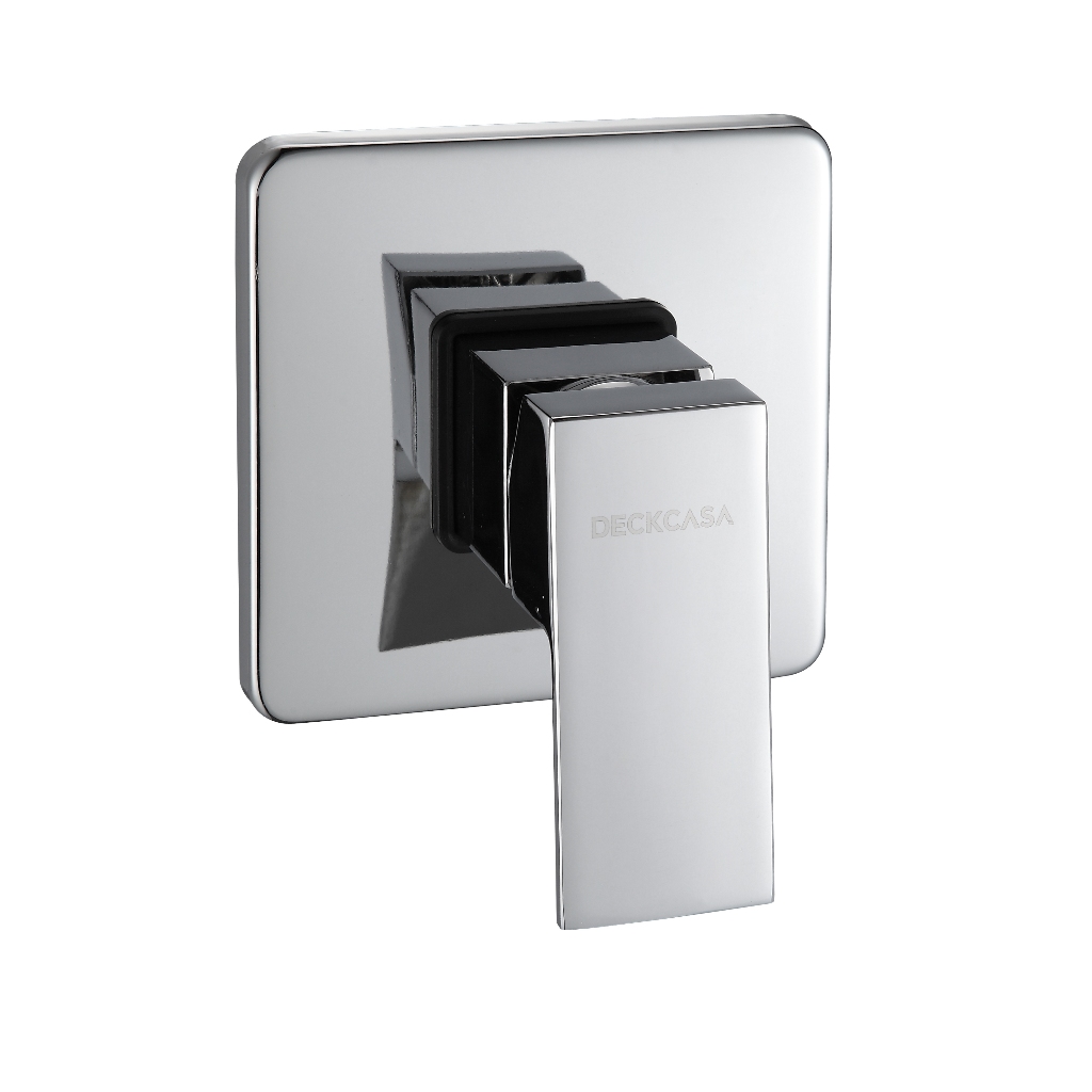Registro Misturador Monocomando Para Chuveiro Com Base Redondo Quadrado Cromado Preto Fosco