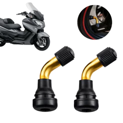 Par Bico Válvula Alumínio Pvr70 Pneu Scooter Lead Burgman Moto Elétrica 90 graus Premium
