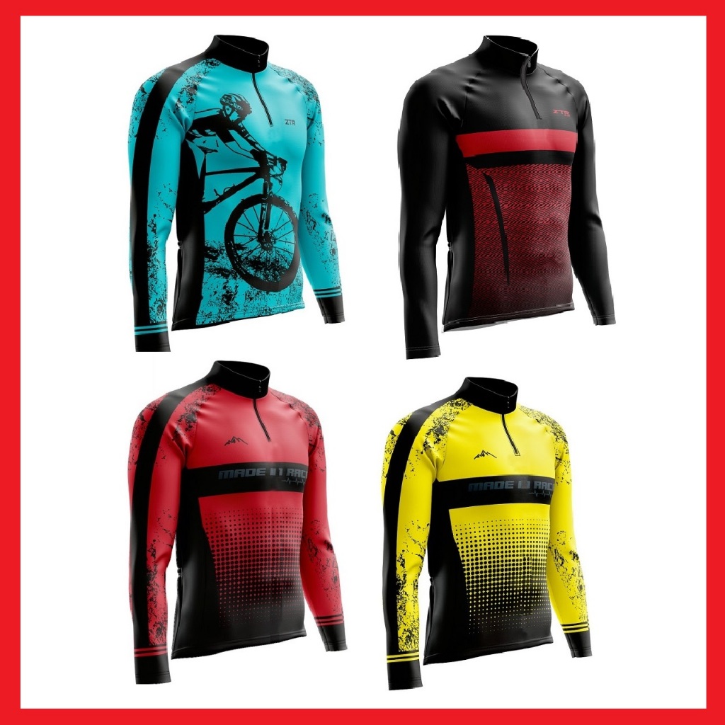 Camisa ciclismo manga longa para ciclista masculina camiseta comprida em Oferta na Shopee