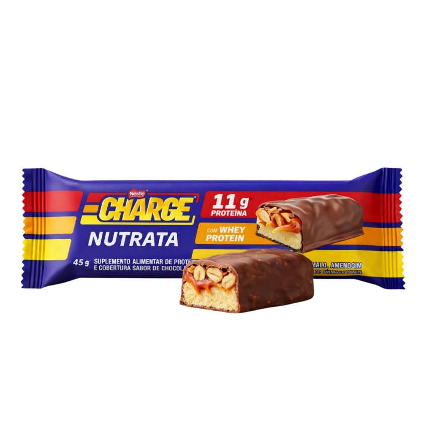 Barrinha de Proteína Charge 45g Com Whey 1, 2 ou 3 unidades - Nutrata em Oferta na Shopee