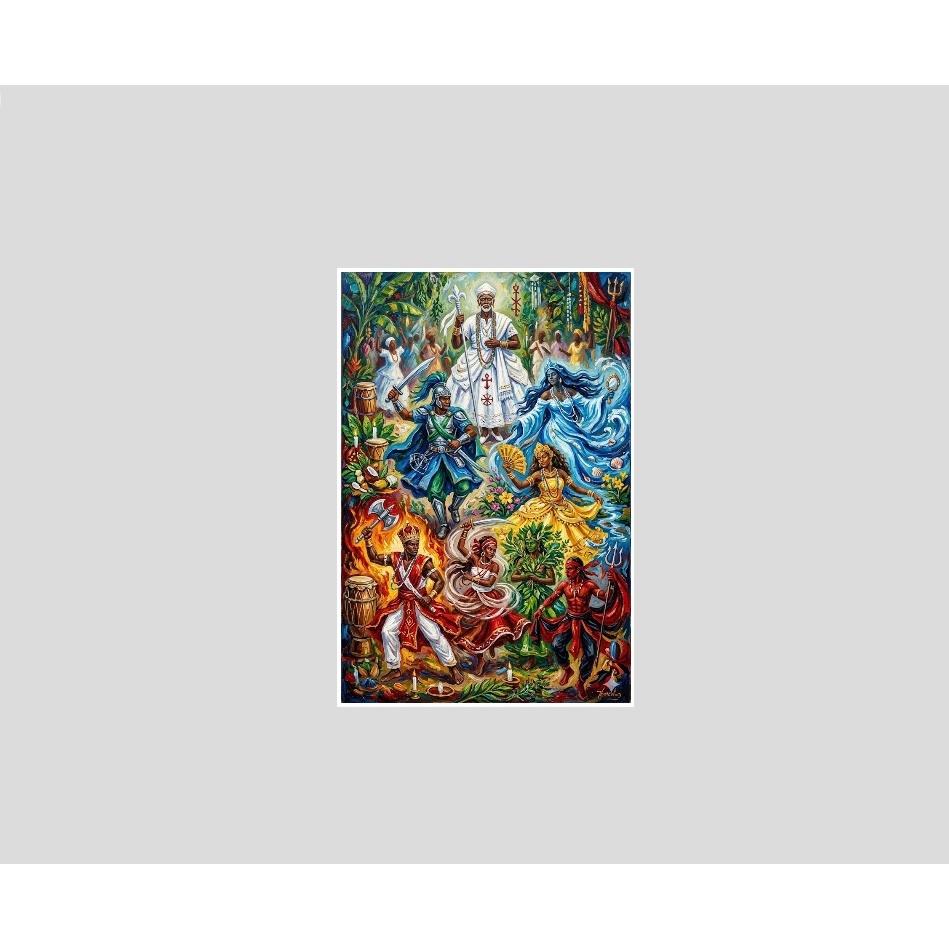 Quadro Orixas Oxalá Omolu Exu Pomba Gira Cigana Logunede africa candomble umbanda