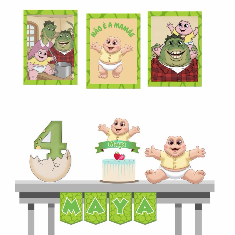 Kit festa Não é a mamãe/ família dinossauro
