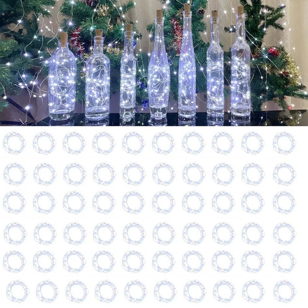 30unidades 2m/3m 20 Leds Fio Fada Cordão Cobre Led Fixo Bateria em Oferta na Shopee