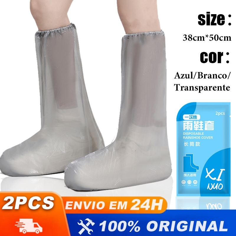 Protetor de Sapato Impermeável com Cano Alto para Tênis Chuva Unissex Adulto