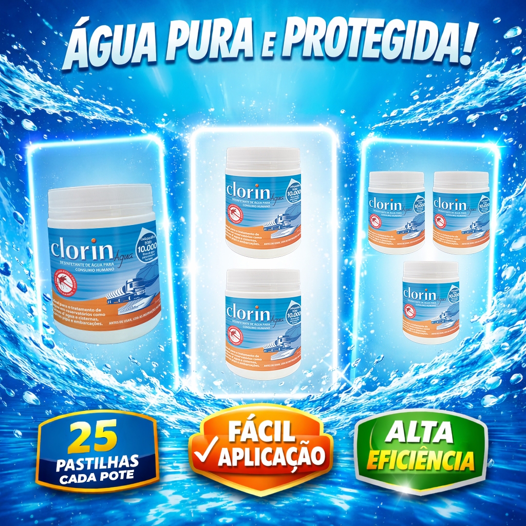 Kit Pastilhas de Cloro 10.000L para Caixa D’Água e Cisterna