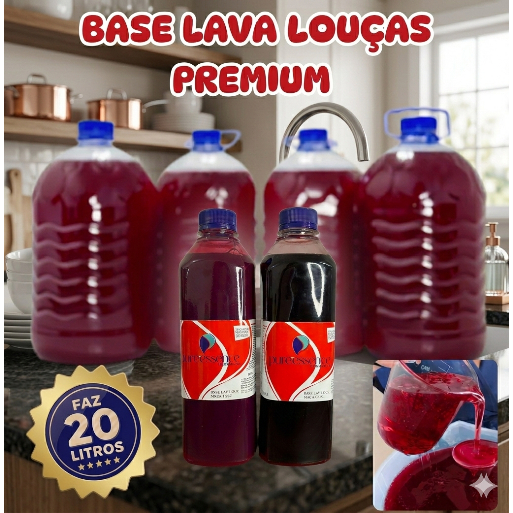 Base kit detergente faz 20 litros lava louças - FÁCIL DE FAZER
