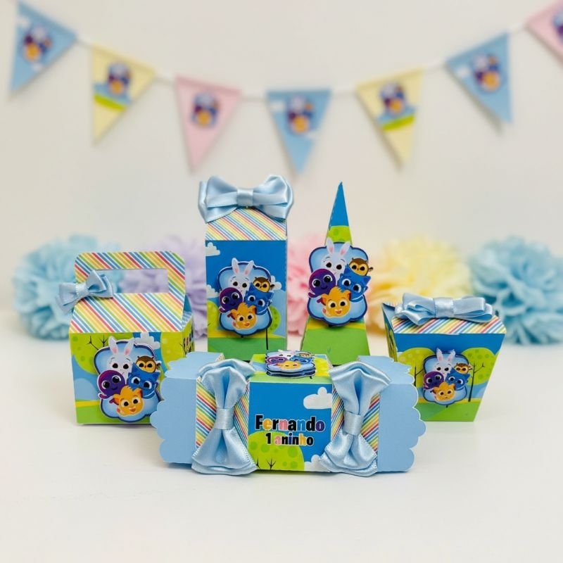 Kit festa infantil PEGUE E MONTE - Tema Bolofofos - Lembrancinha personalizada - Aniversário infantil.