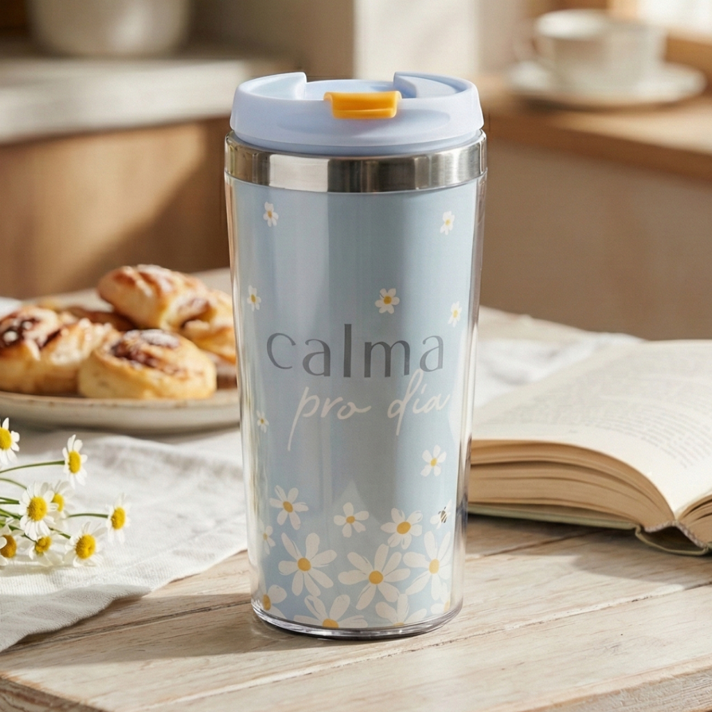 Copo Térmico Com Tampa Calma Uatt 465ml