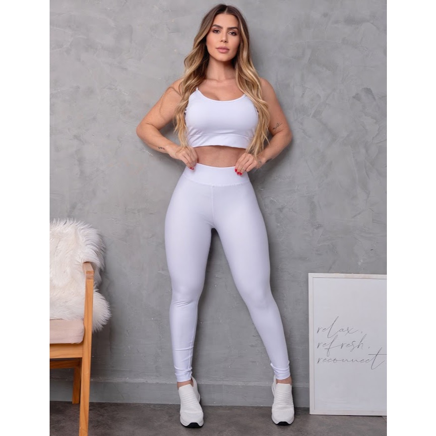 Legging flanelada Suplex Branca Básica Termica para o frio — imagem 2 de 2