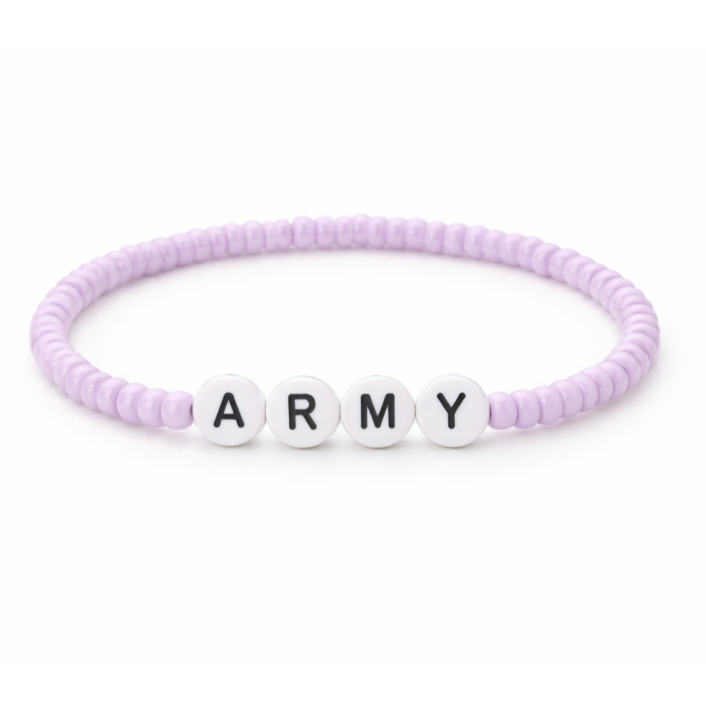 Pulseira ARMY - Fandom do BTS - BTS - ARMY - Pulseira Lilás - Kpop  - Pulseira