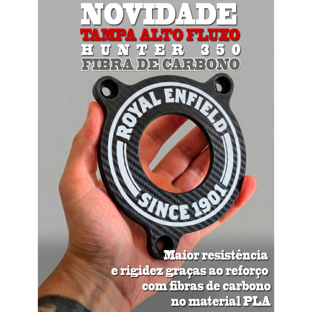 Tampa Alto Fluxo Para Filtro De Ar Royal Enfield Hunter 350