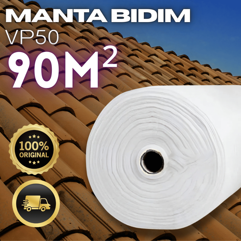 Manta Bidim 90m Impermeabilização e Vedação para Telhados Drenagem Jardim Solo e Obras Pesadas