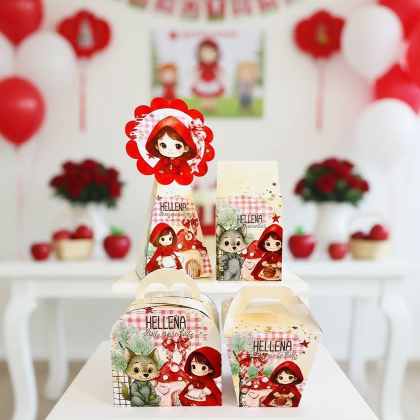 Kit Caixinhas Personalizadas Chapeuzinho Vermelho Lembrancinha Surpresinha Para Festa Aniversário Infantil Menina Barato