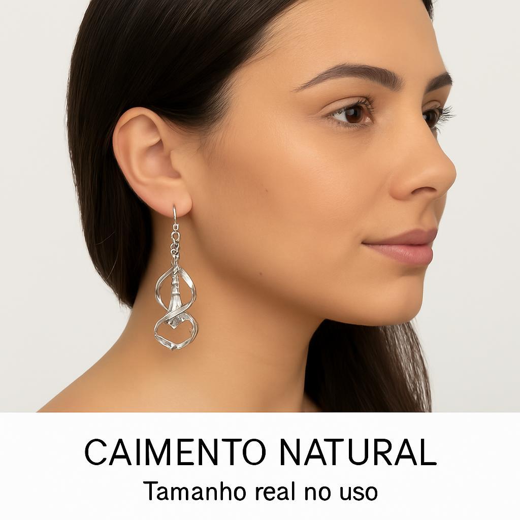 Par Brincos Feminino Maxi Argola Torcida Com Pêndulo Strass Brilhantes Luxo Festa Aniversarios