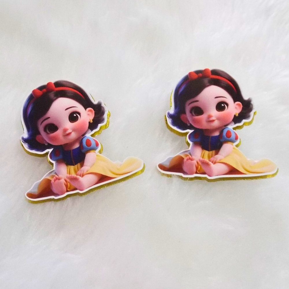 20/60 Apliques 3D com LAMICOTE Dourado Princesa Baby - Aplique Camadas Lamicote - Lembrancinha Festa