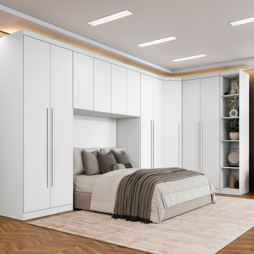 Guarda Roupa Casal  Modulado 100% MDF Safira 11 Portas e 9 Gavetas Amplo espaço Interno
