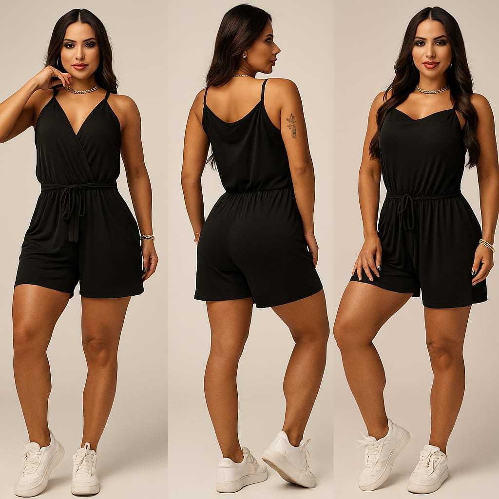 Macaquinho  Envio Rápido dois decotes, decote V, decote quadrado