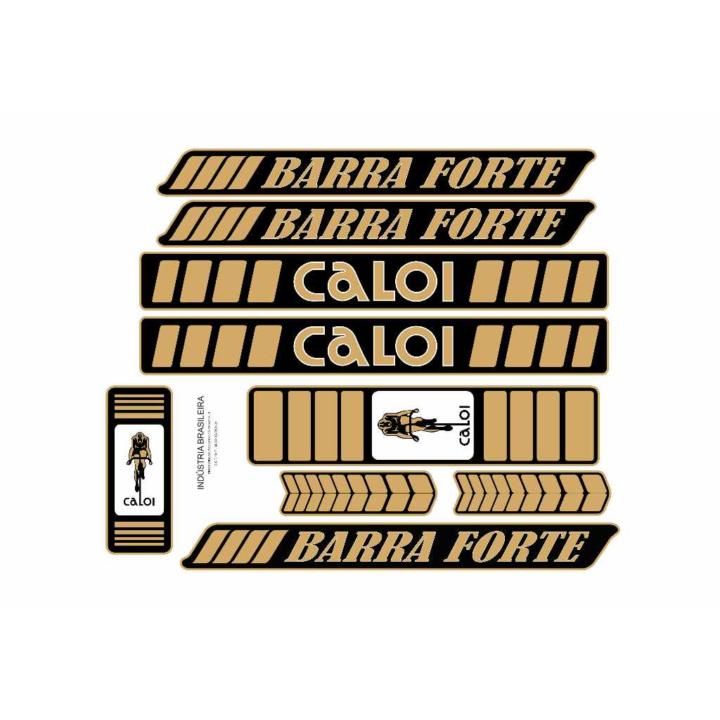 Adesivos Bicicleta Caloi Barra Forte 1979 Dourado