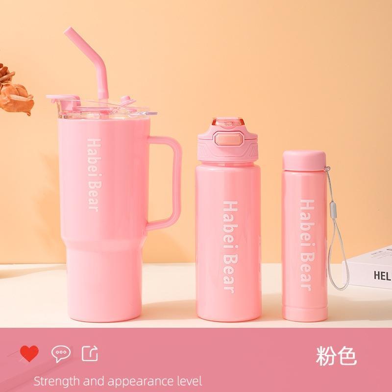 Kit 3 Garrafas Squeeze Motivacionais Garrafa Água Academia Com 1.2L e 800ml e 300ml