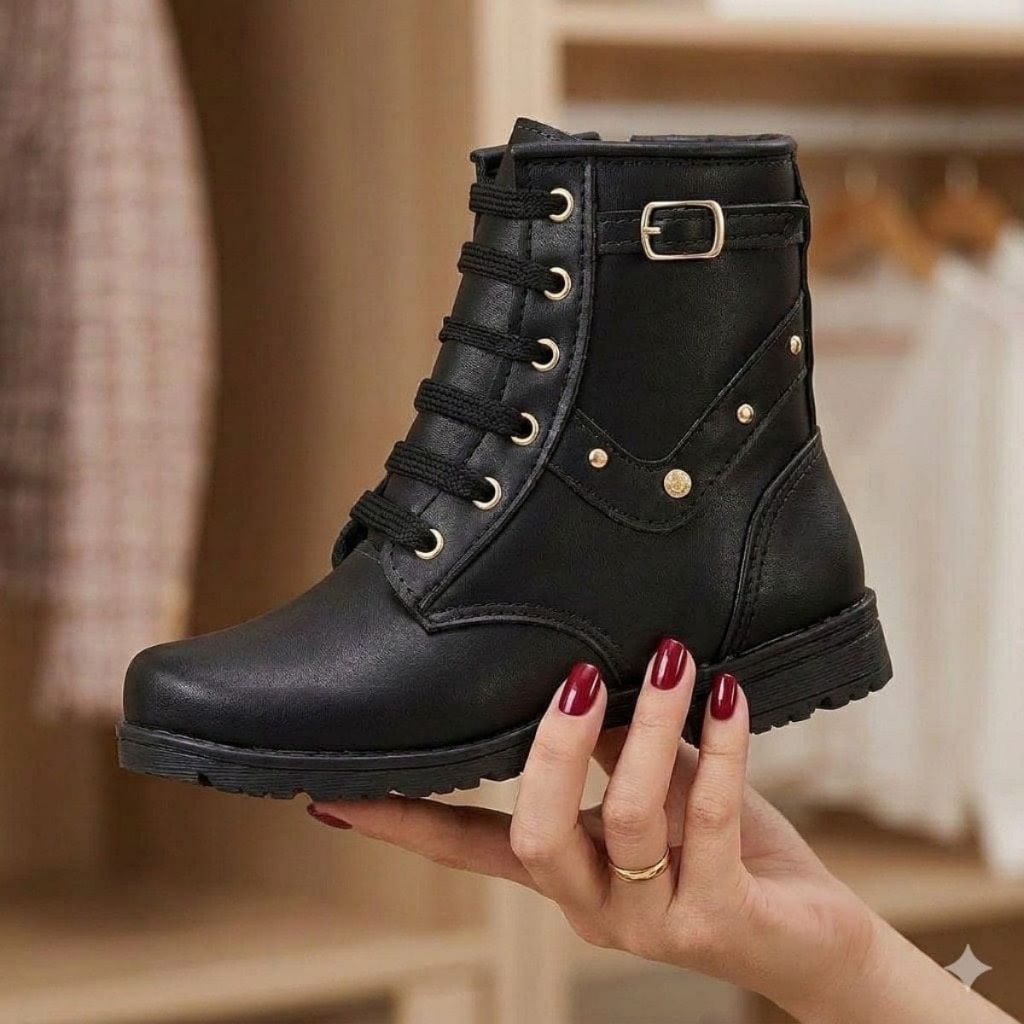 Bota Coturno Infantil Stilo Rosê Montaria Confortável Fivela-2139