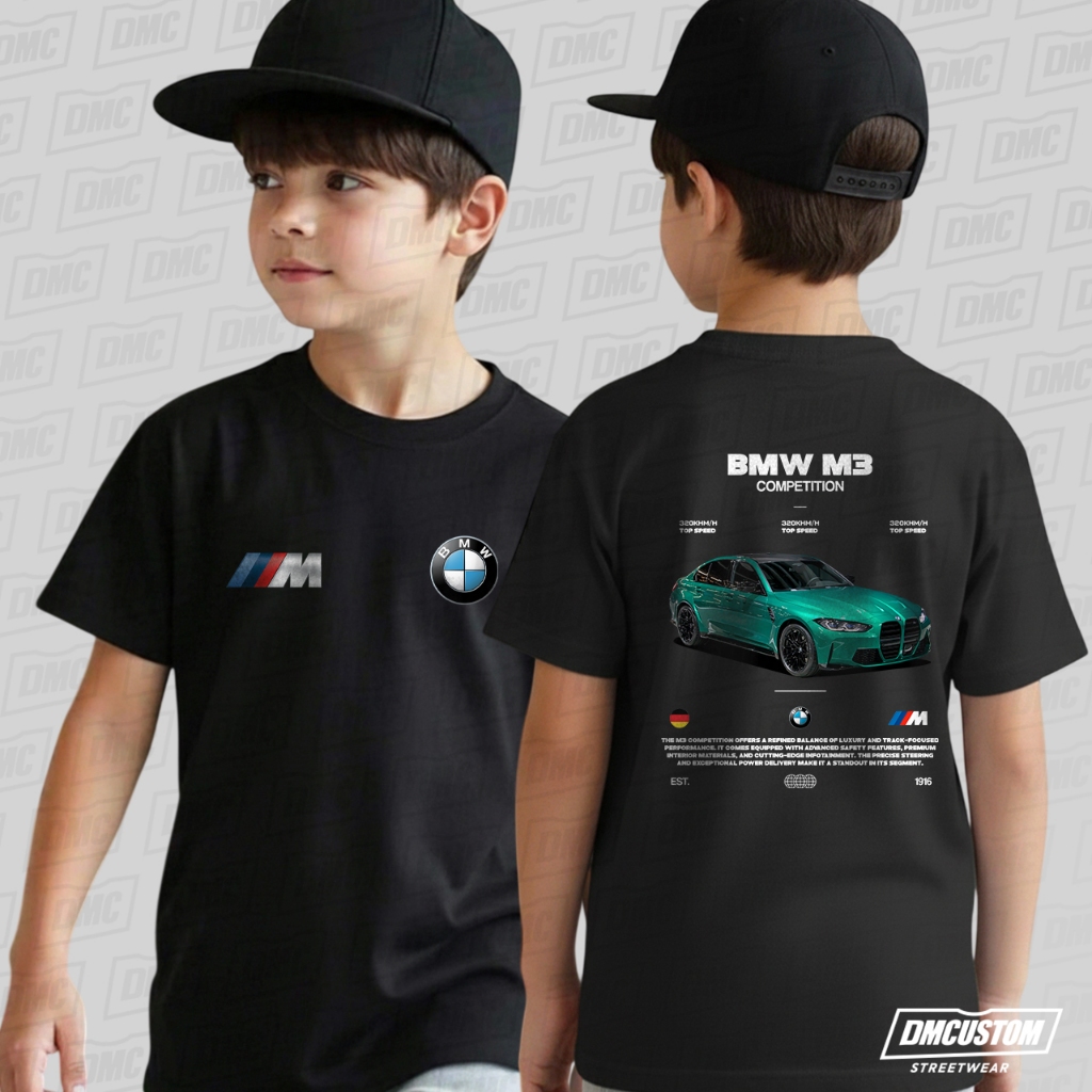 Camiseta Infantil Menino Carro BMW M Competition Sport Automobilismo 100% Algodão Exclusiva