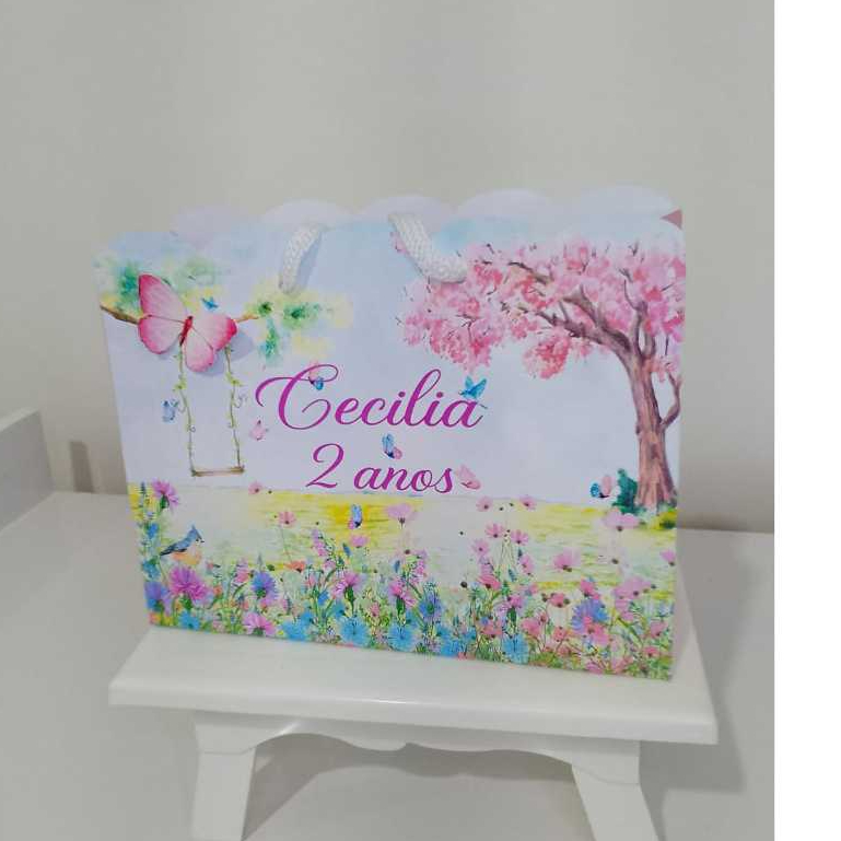 Sacolinha jardim das borboletas personalizada borboleta 3D lembrancinha /mimo/pegue e monte