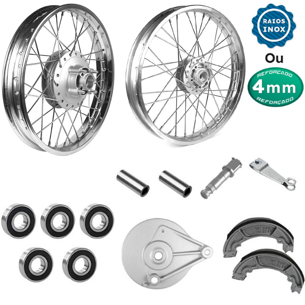 Par Aro Roda Raio 4mm ou Inox Cg Fan 125 09/18 Disco Espelhos / Rolamento