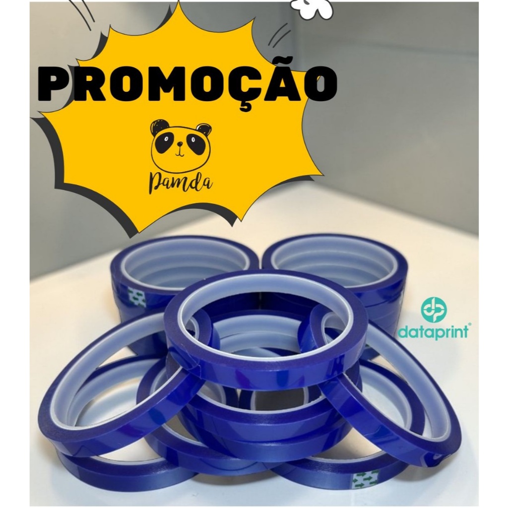 02/05 Fita Data Print Sublimação 10mm Térmica Poliamida Altas Temperaturas 33m