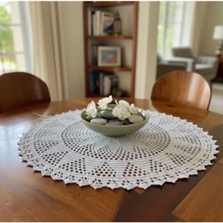 Toalha Centro De Mesa Mandala P Lisa 60cm Crochê Artesanal em Oferta na Shopee