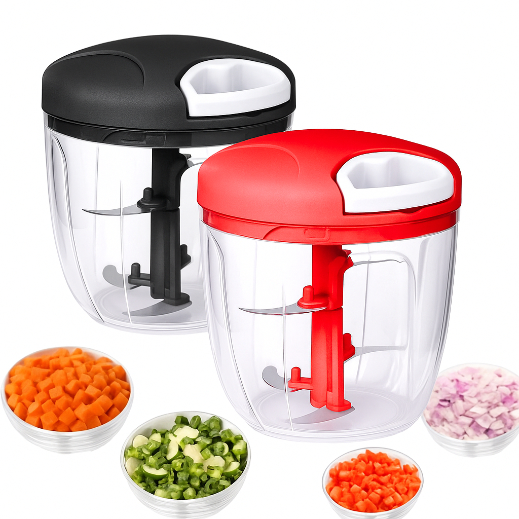 Processador Triturador Manual 900ml Alho Legumes Cebola Vinagrete
