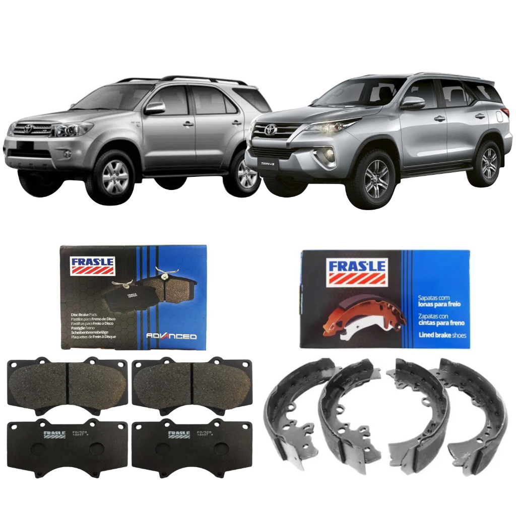 KIT PASTILHA DE FREIO + SAPATA DE FREIO FRASLE HILUX SW4 2005 A 2018