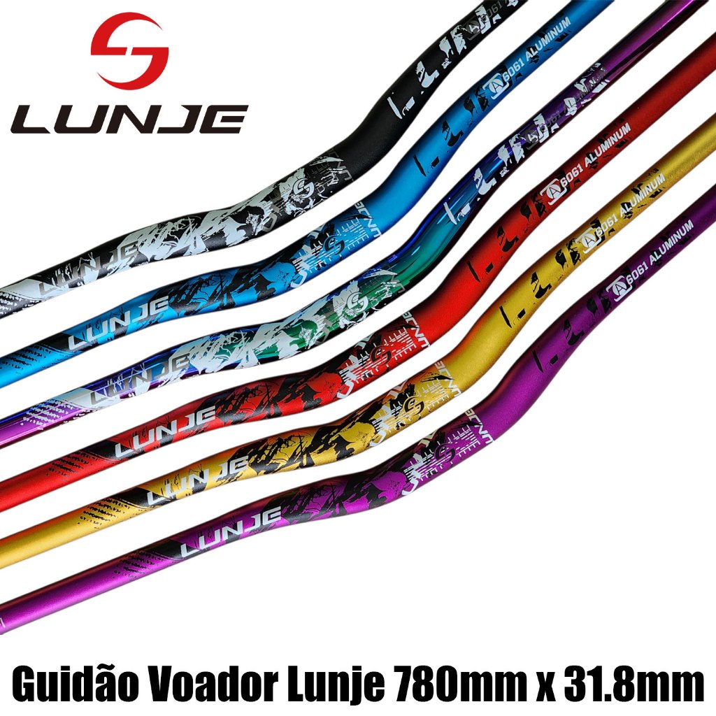 Guidão Bike Lunje 780x31.8mm 35mm Voador P/ Wheeling Grau Freeride