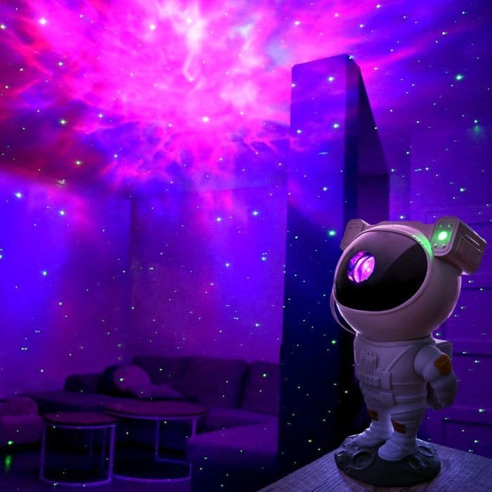 Projetor de Luzes Astronauta USB com Controle Remoto Luminária de Galáxia 8 Tonalidades Nebulosa