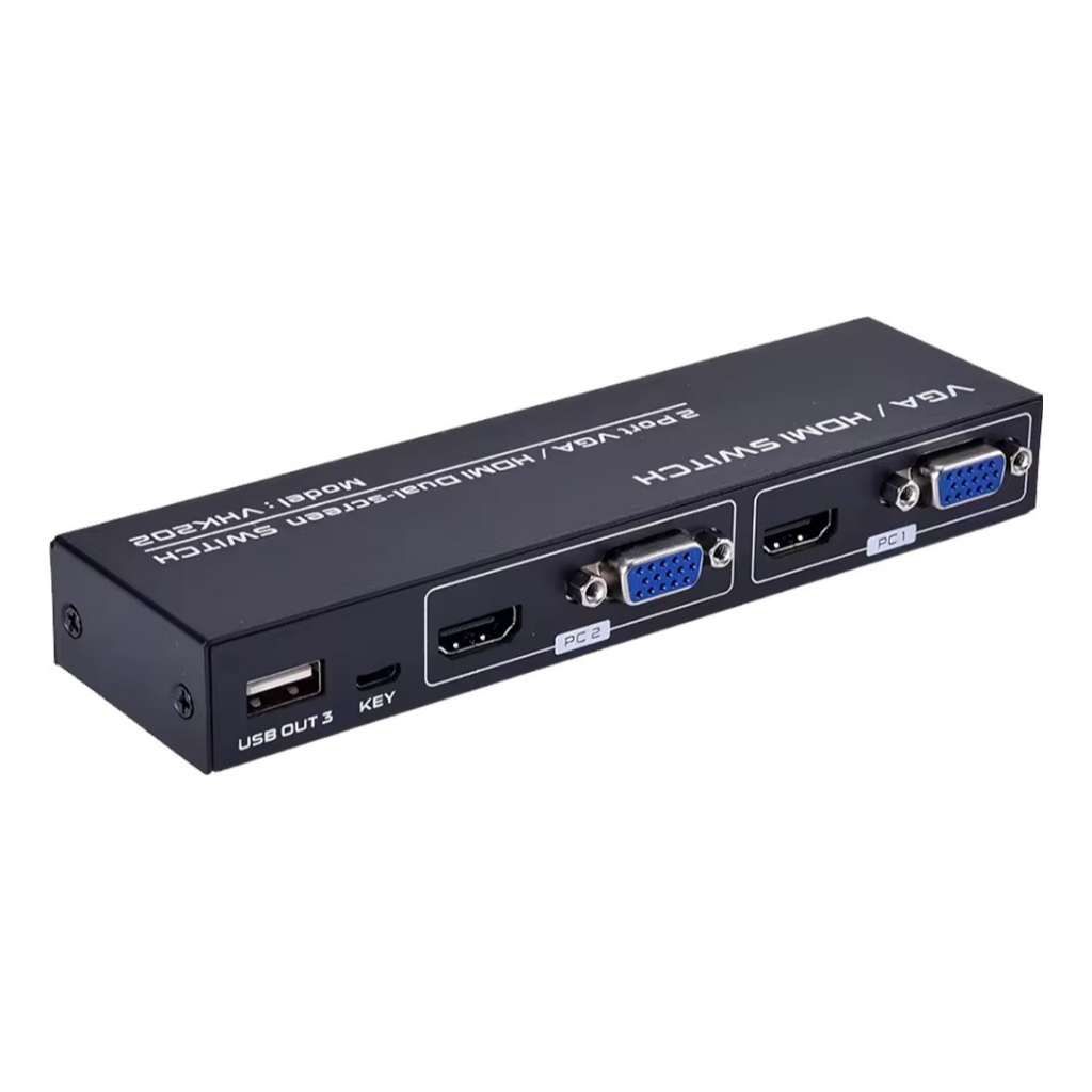 Switch Kvm Hdmi E Vga 2 Portas 4k Mouse/teclado Dual Screen