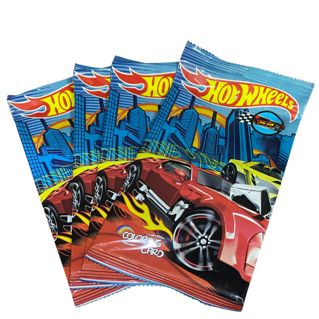 Kit 40 Cards Hot Wheels Para Colorir Pintar Lembrancinha Carros 10 Envelopes Surpresa