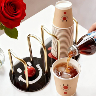 Suporte Para dourado Copos Acrílico Descartável De Chá De Água Prateleira Organizador Doméstico em Oferta na Shopee