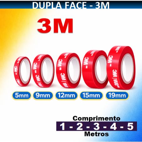Fita Dupla Face 3M VHB ORIGINAL Adesiva Fixação Forte Colar Quadro Painel Artesanato Parede Grudar