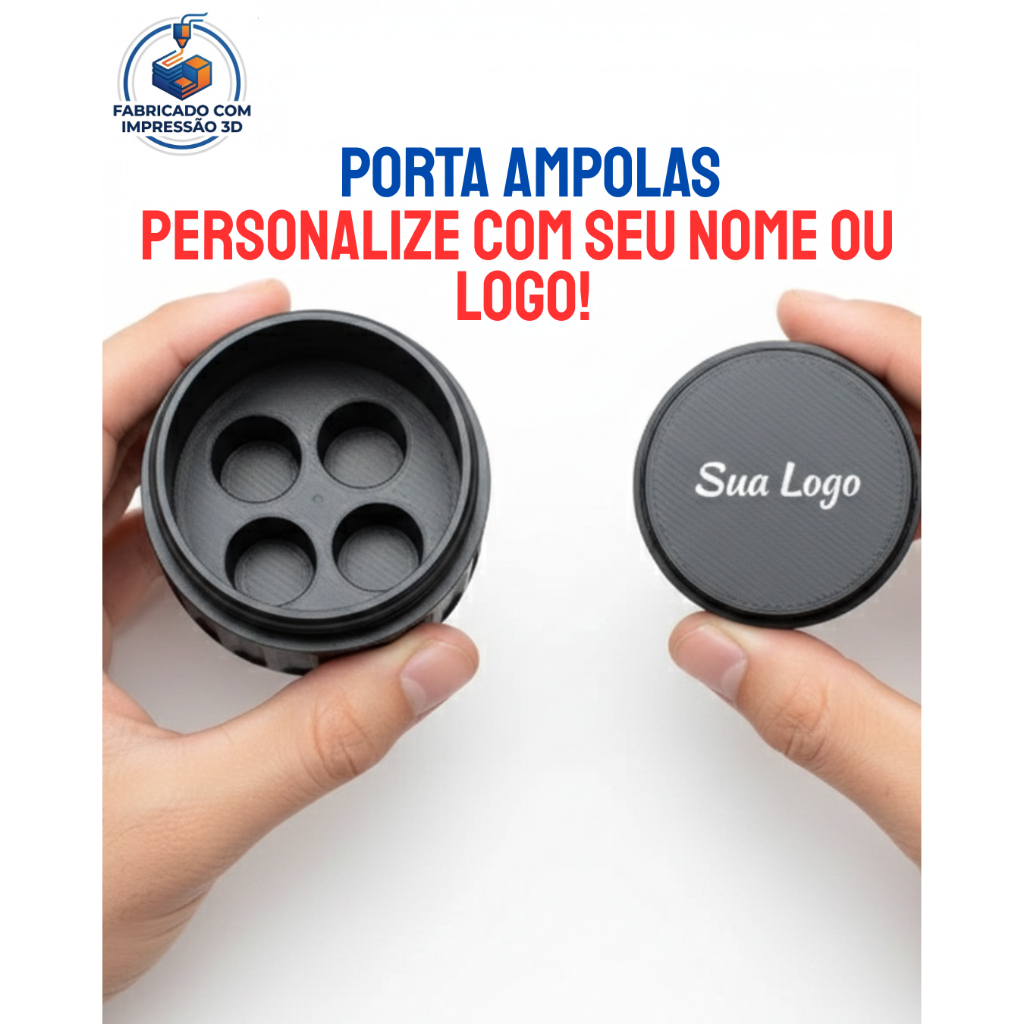 Porta Ampolas Personalizável Reforçado - Pote Organizador Ampolas 3ml - FABRICADO COM IMPRESSÃO 3D