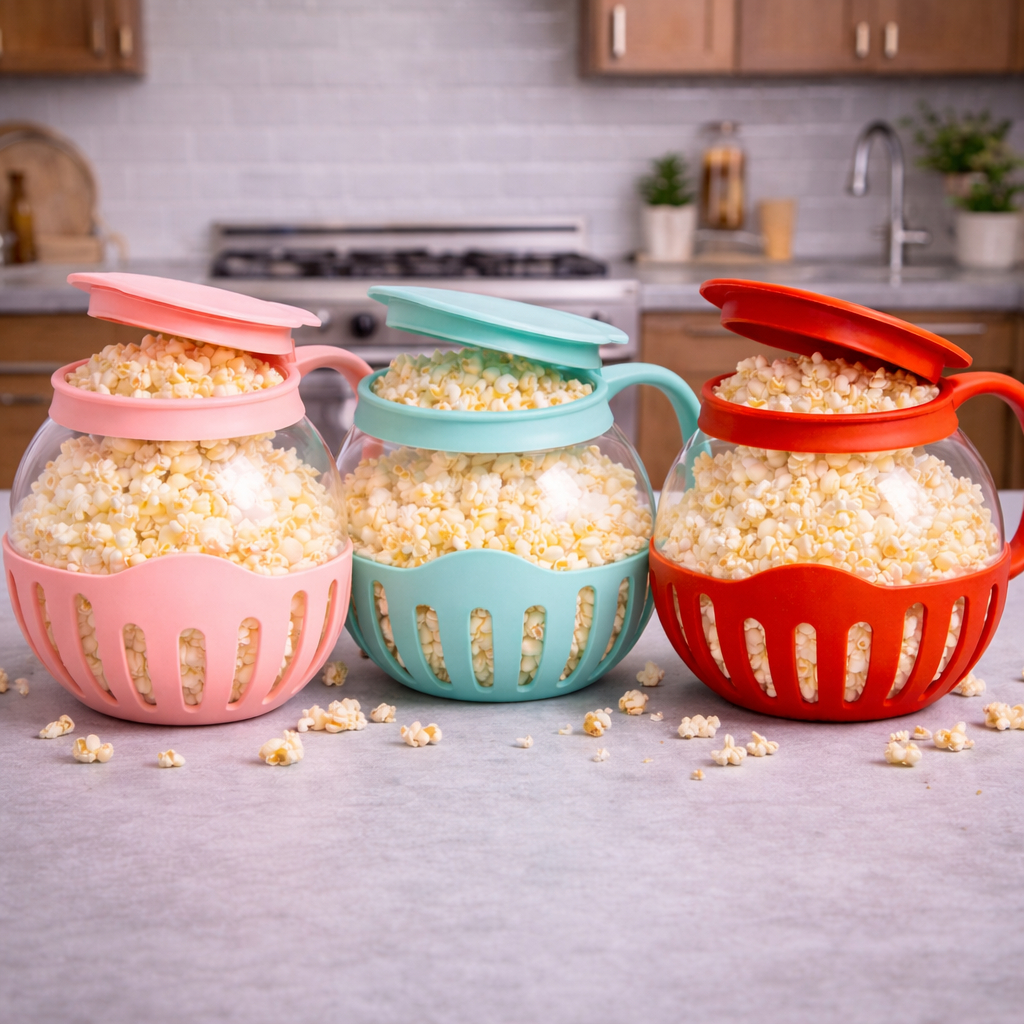 Pipoqueira Fitness Para Micro-ondas Sem Óleo Saudável Prática e Reutilizável