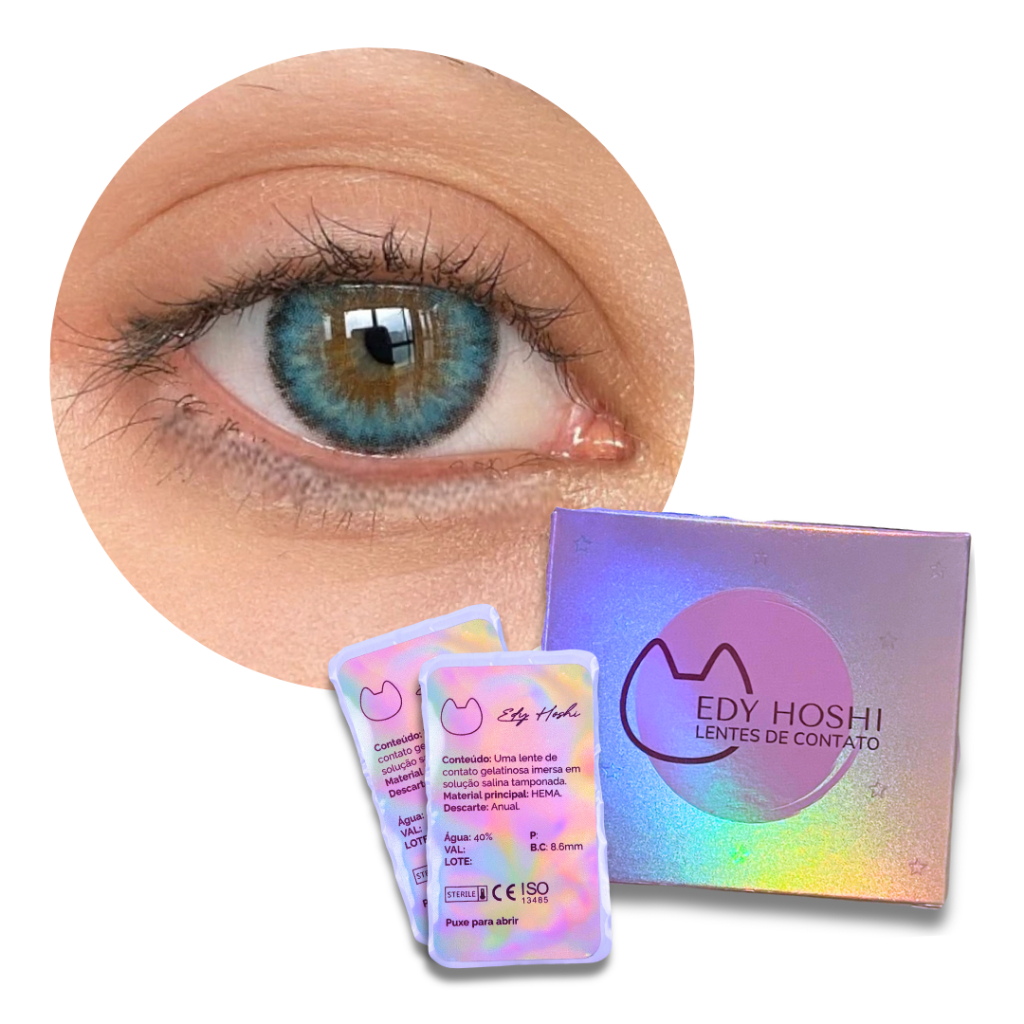 Lentes De Contato Edy Hoshi Cosmopolitan Miami Blue com Pupila Reduzida - Par -  Anual - CLEOPATRA BLUE