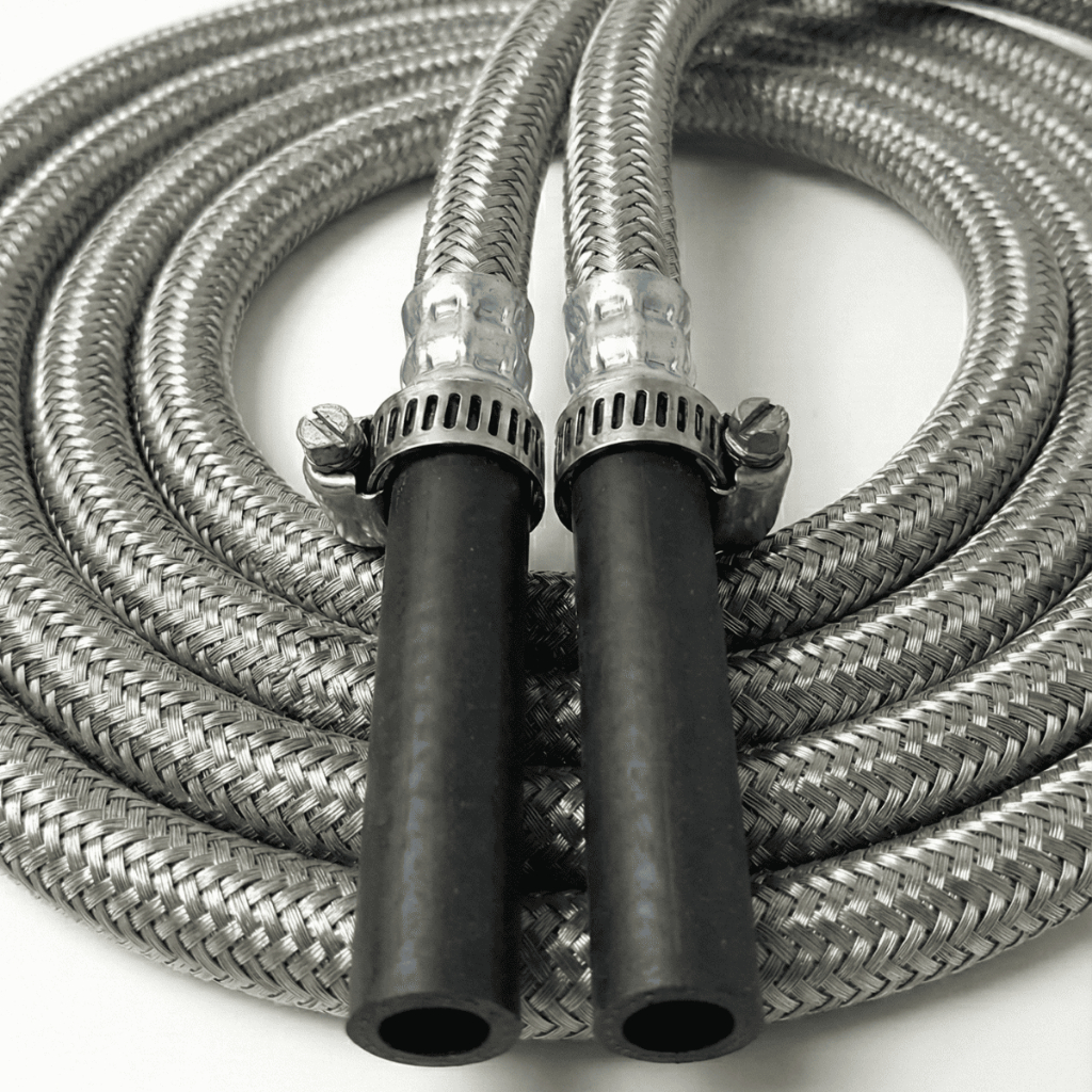 Kit Mangueira Flexivel Malha De Aço Gás GLP - Botijão Fogão Cozinha Apartamento 80cm, 1m, 1.5m, 2m, 2.5m, 3m, 4m